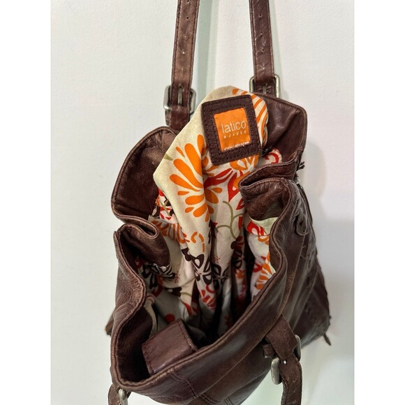 LATICO USA BROWN LEATHER EXPANDABLE TOTE - Picture 9 of 11